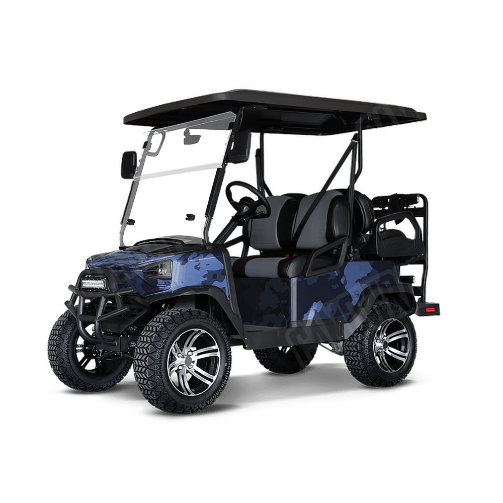 Treetop Blue Midnight Golf Cart Camo Vinyl Wrap