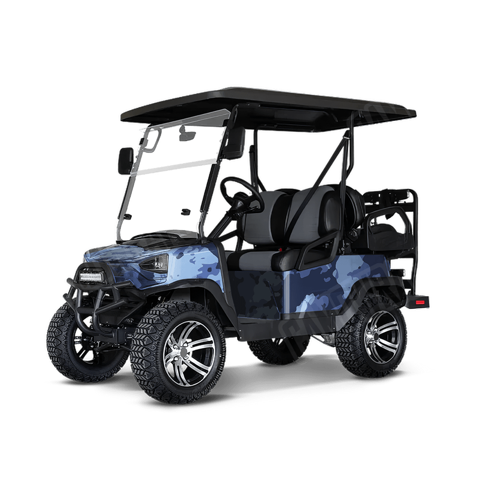 Treetop Blue Urban Night Golf Cart Camo Vinyl Wrap