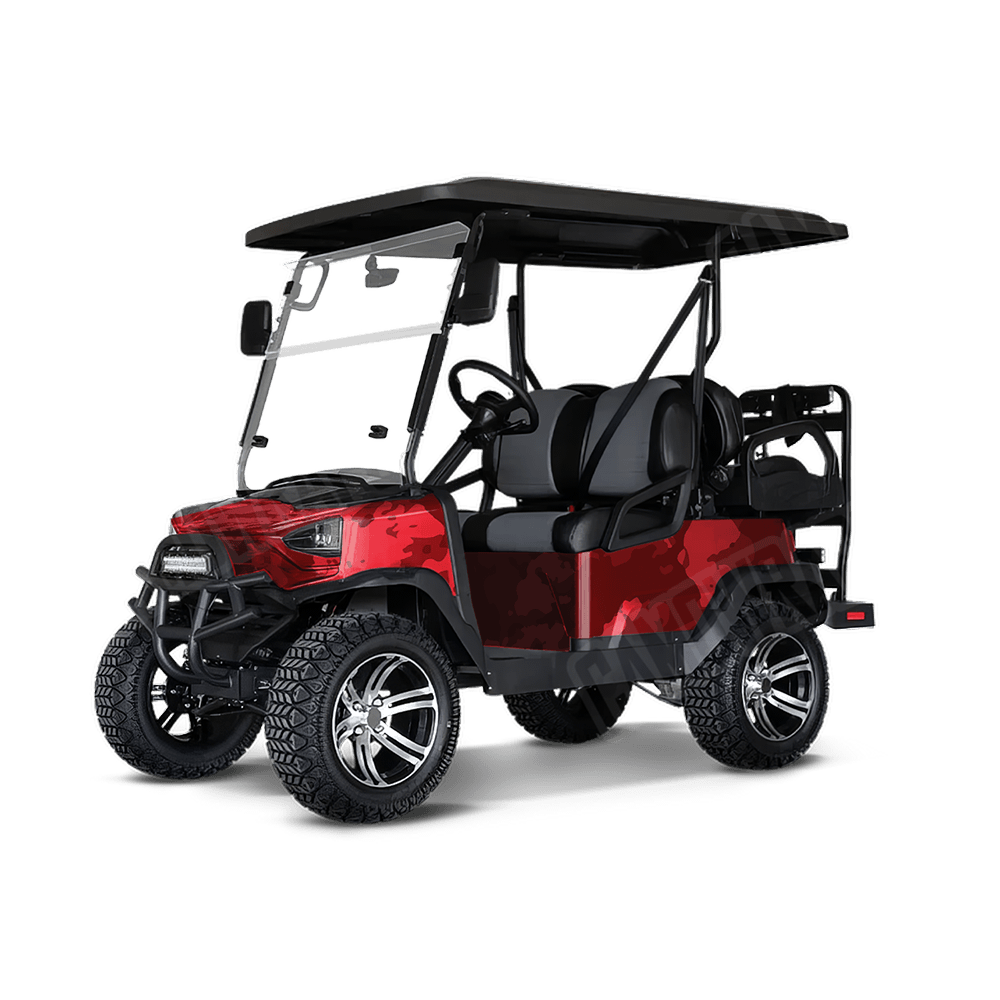Treetop Elite Red Golf Cart Camo Vinyl Wrap