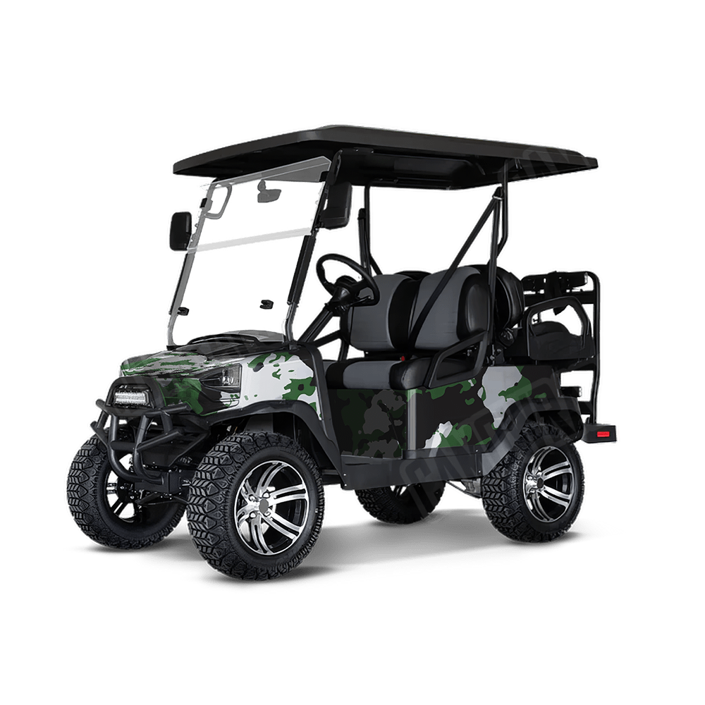 Treetop Green Tiger Golf Cart Camo Vinyl Wrap