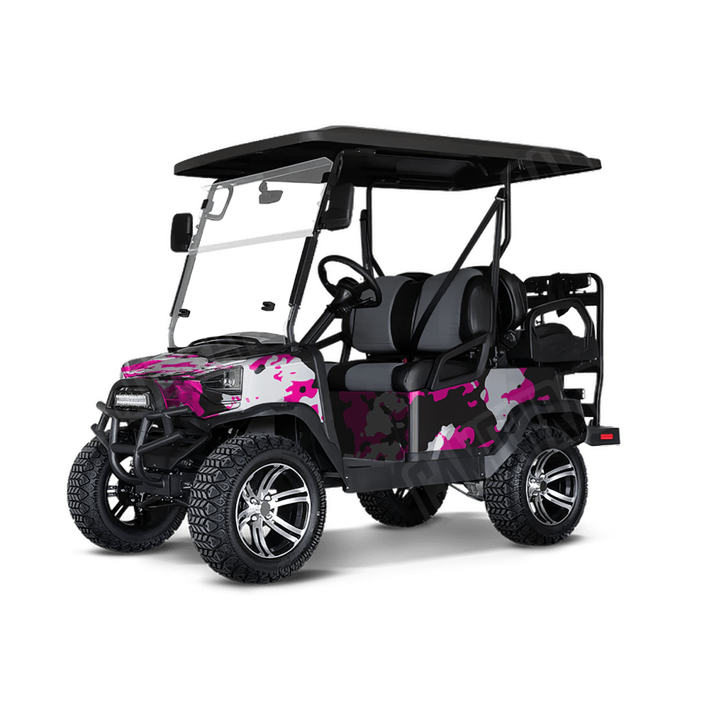 Treetop Magenta Tiger Golf Cart Camo Vinyl Wrap