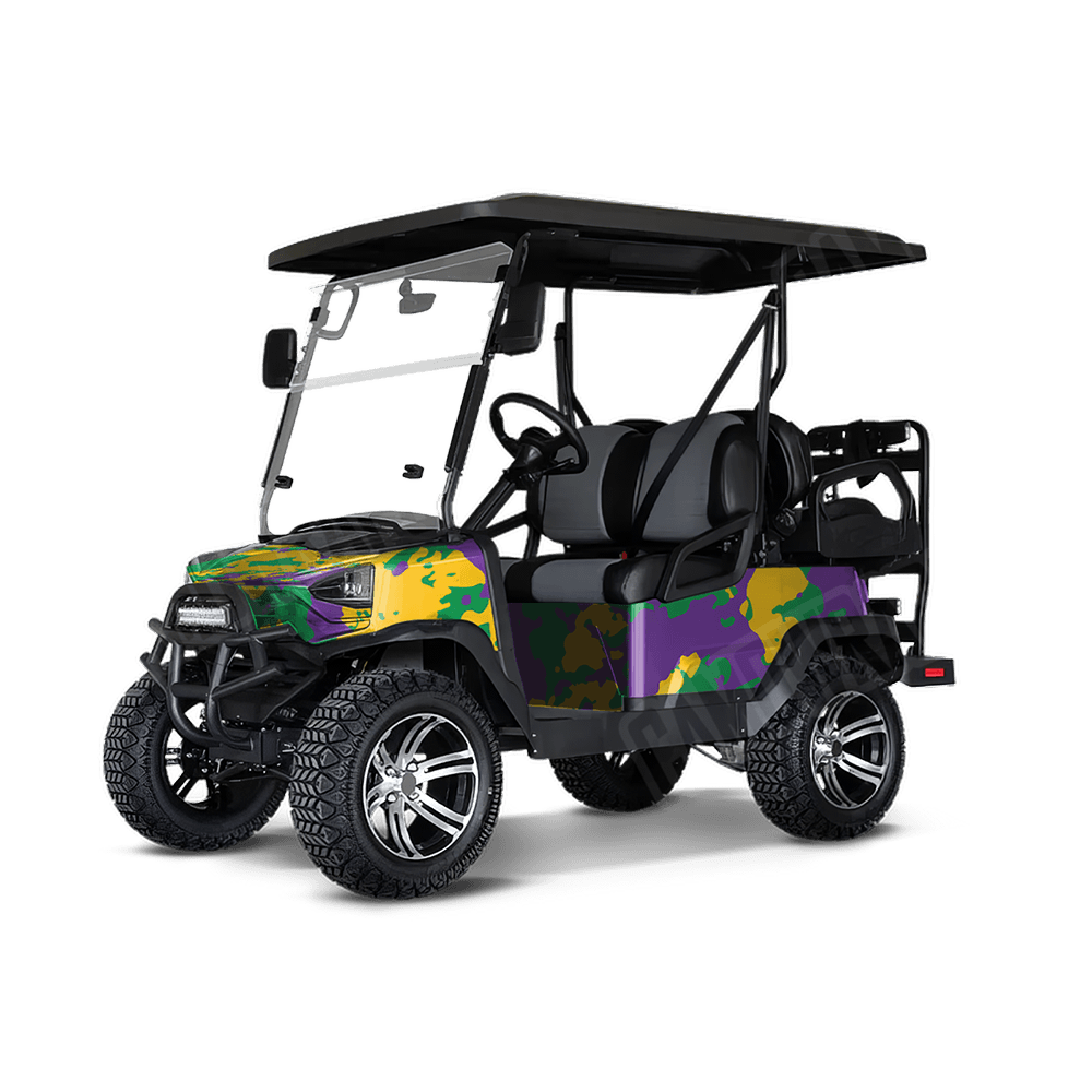 Treetop Mardi Gras Golf Cart Camo Vinyl Wrap
