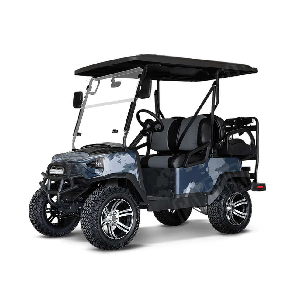 Treetop Navy Golf Cart Camo Vinyl Wrap