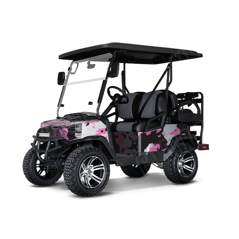Treetop Pink Tiger Golf Cart Camo Vinyl Wrap