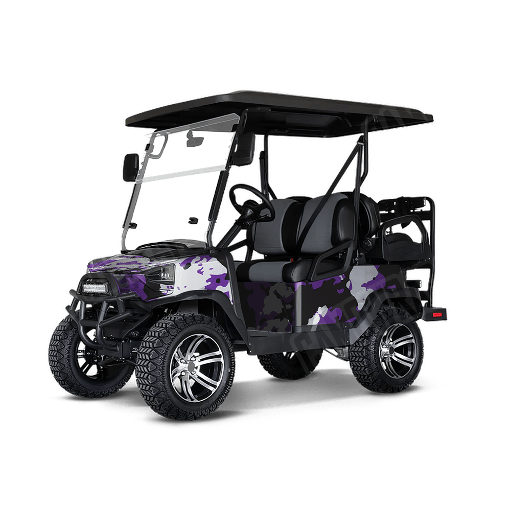 Treetop Purple Tiger Golf Cart Camo Vinyl Wrap
