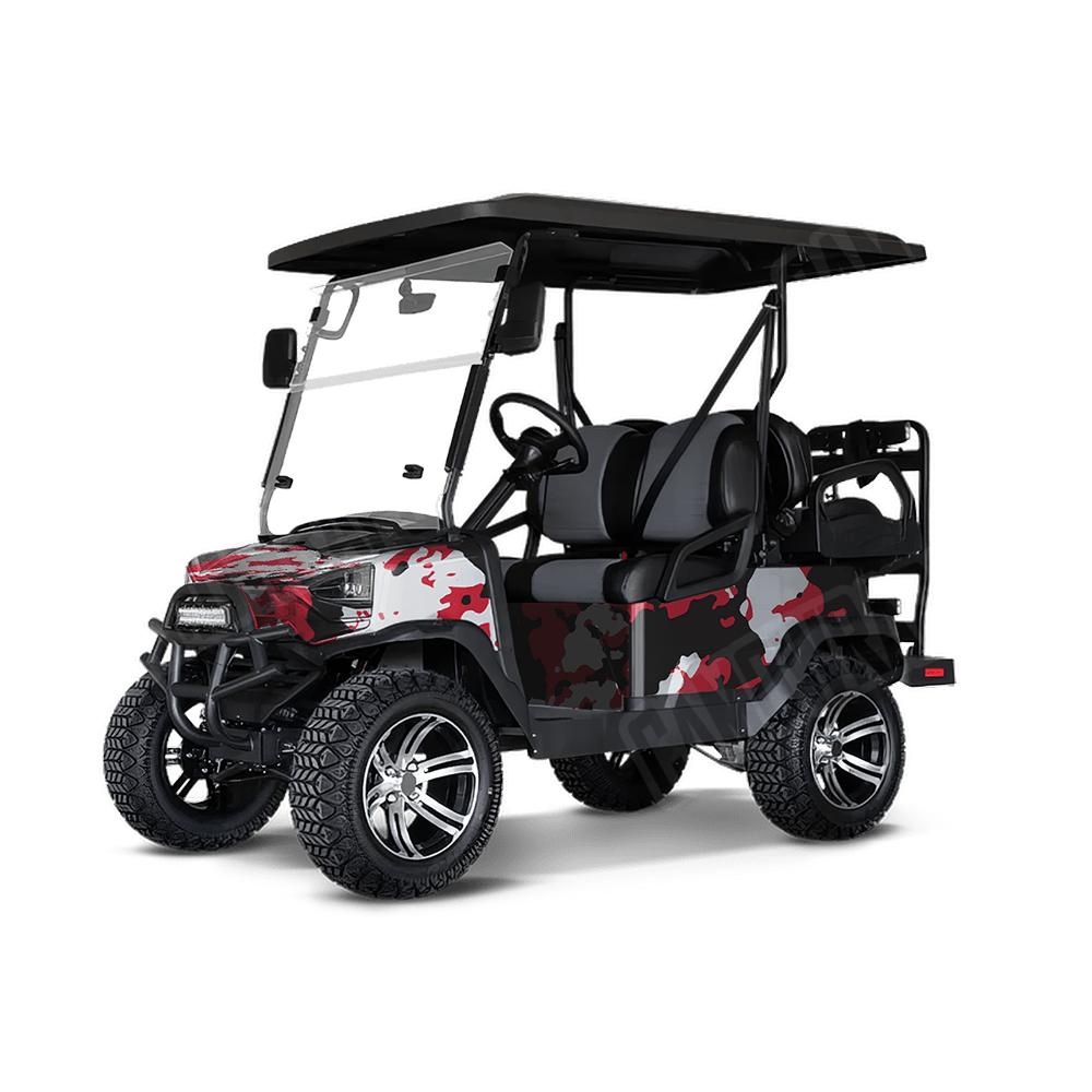 Treetop Red Tiger Golf Cart Camo Vinyl Wrap
