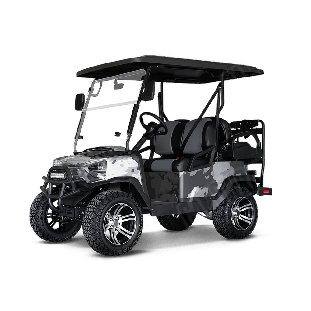 Treetop Snow Golf Cart Camo Vinyl Wrap