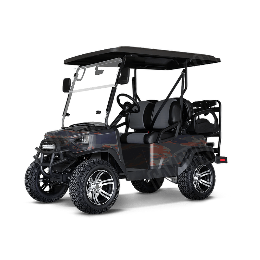 Vietnam Tiger Stripe Blue Copper Golf Cart Camo Vinyl Wrap