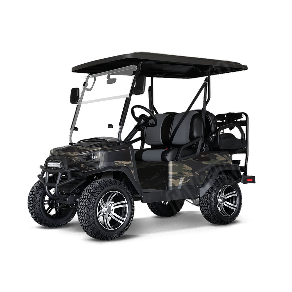 Vietnam Tiger Stripe Militant Charcoal Golf Cart Camo Vinyl Wrap