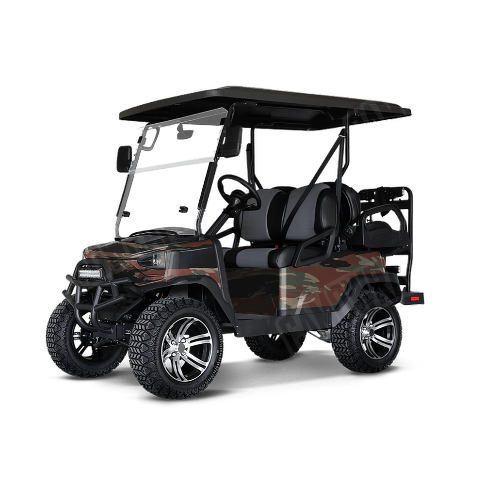 Vietnam Tiger Stripe Militant Copper Golf Cart Camo Vinyl Wrap