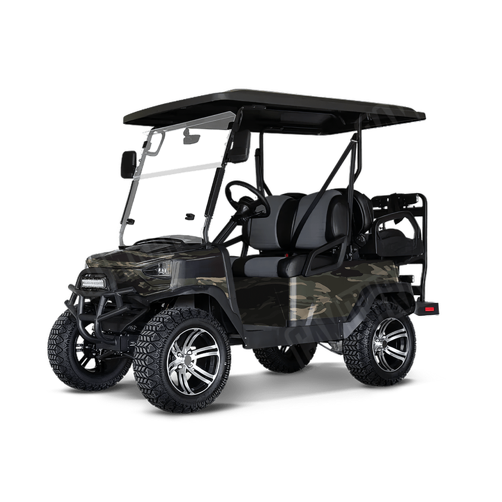 Vietnam Tiger Stripe Militant Green Golf Cart Camo Vinyl Wrap