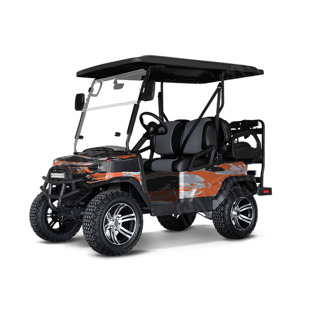 Vietnam Tiger Stripe Orange Tiger Golf Cart Camo Vinyl Wrap