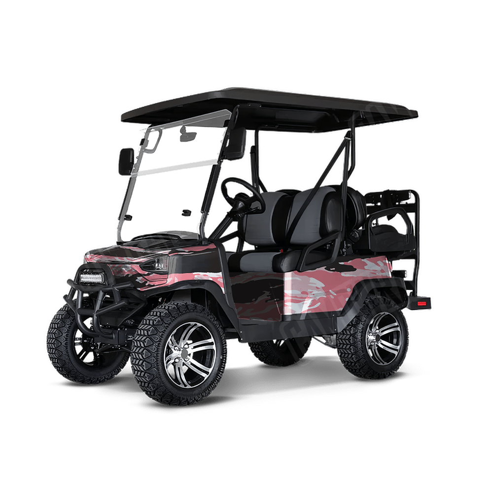 Vietnam Tiger Stripe Pink Golf Cart Camo Vinyl Wrap
