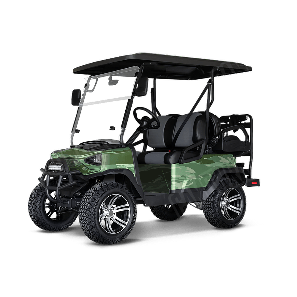 Vietnam Tiger Stripe Pistachio Golf Cart Camo Vinyl Wrap