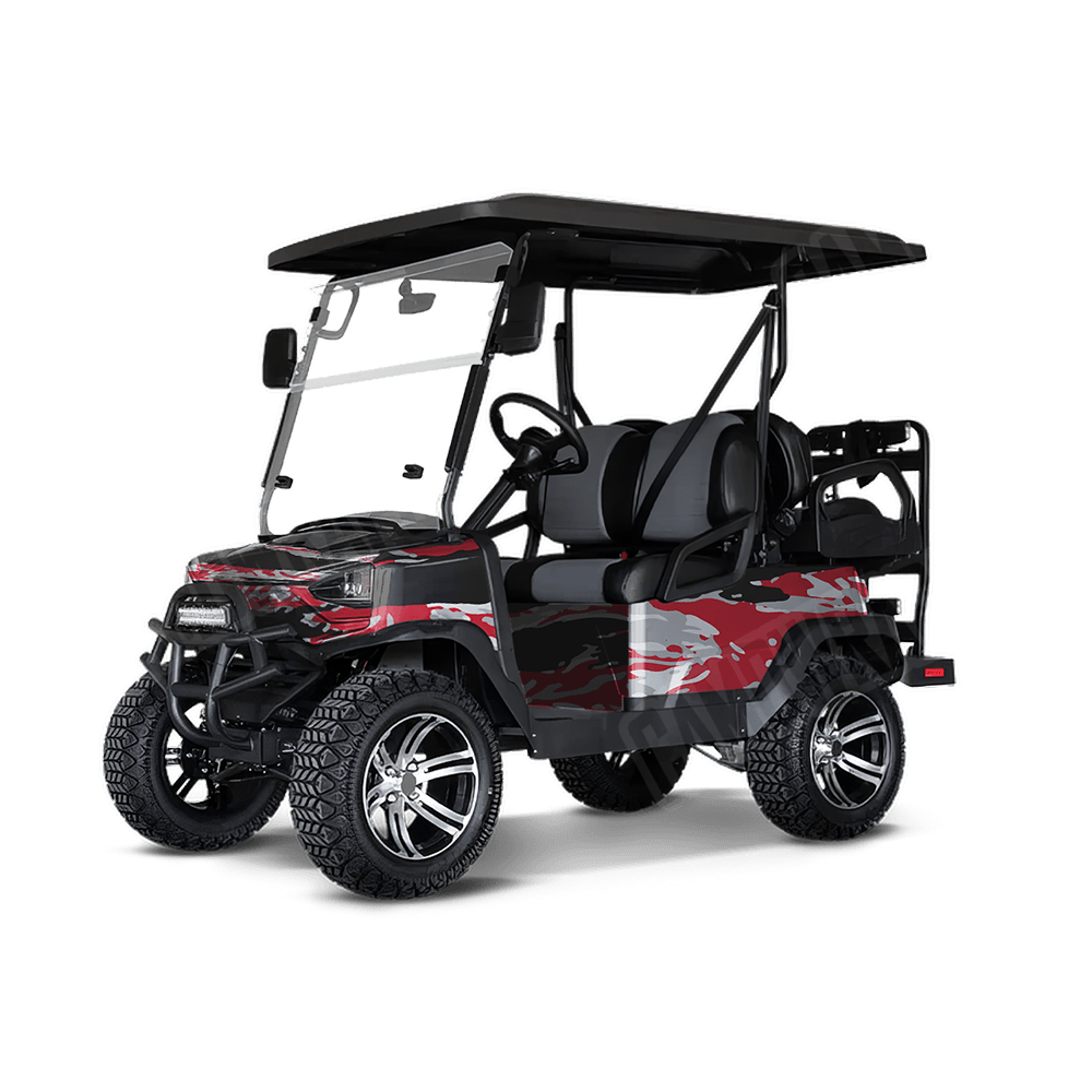 Vietnam Tiger Stripe Red Tiger Golf Cart Camo Vinyl Wrap