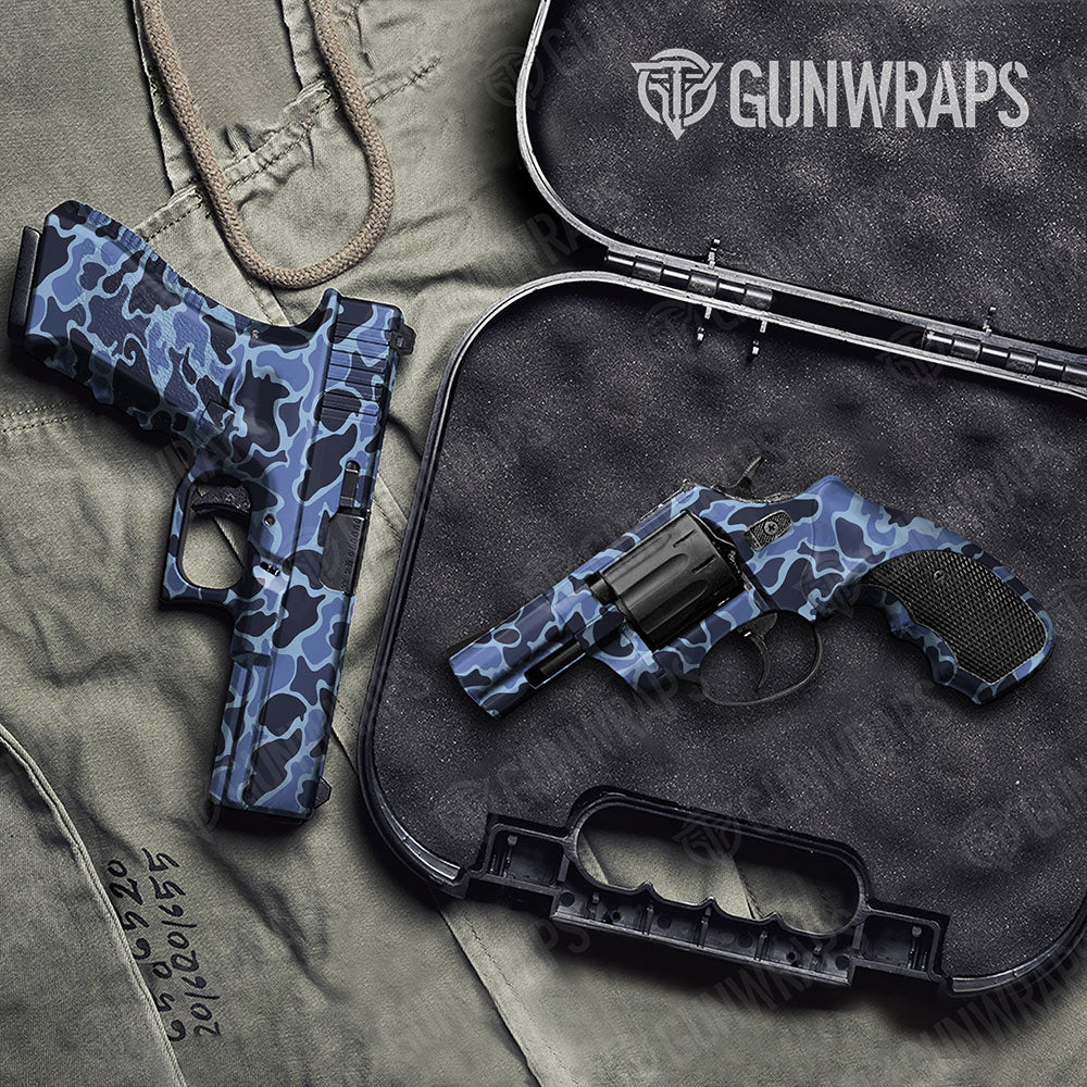 Old School Duck Blue Urban Night Handgun Gun Skin Vinyl Wraps