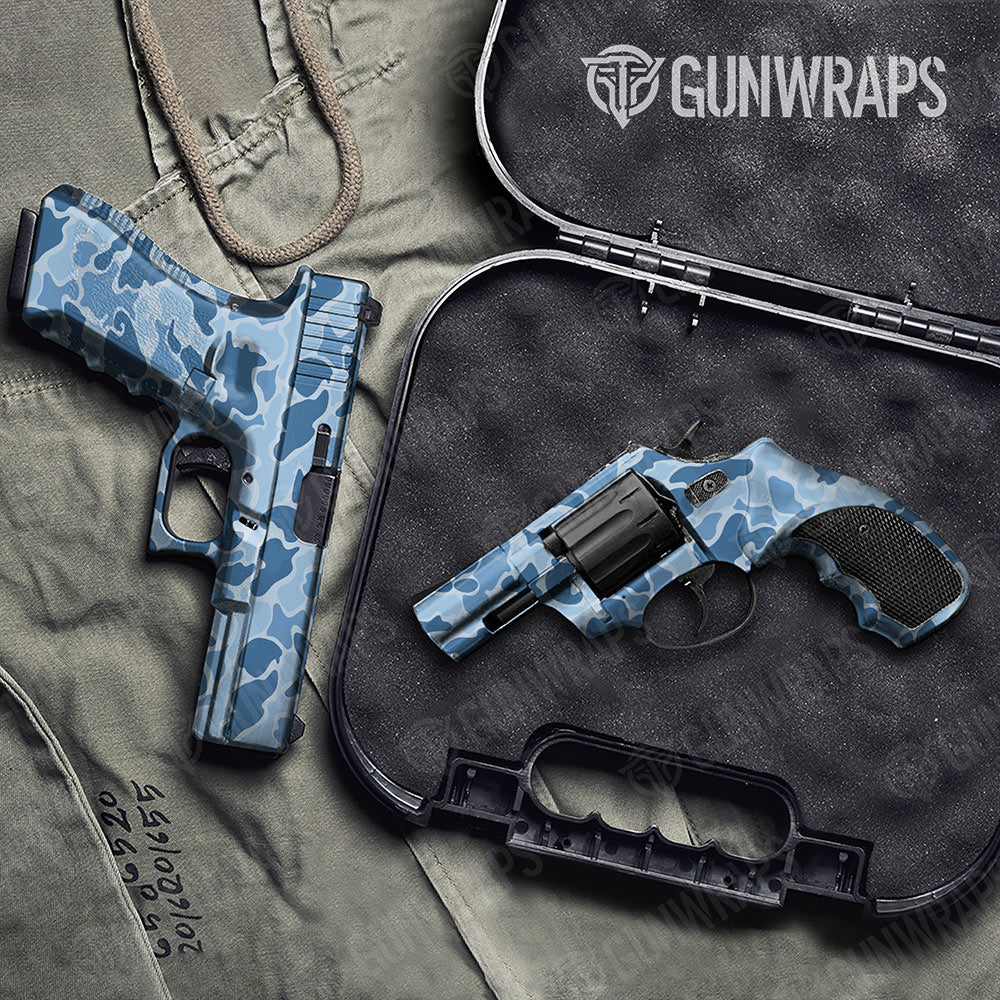 Old School Duck Cool Blue Handgun Gun Skin Vinyl Wraps