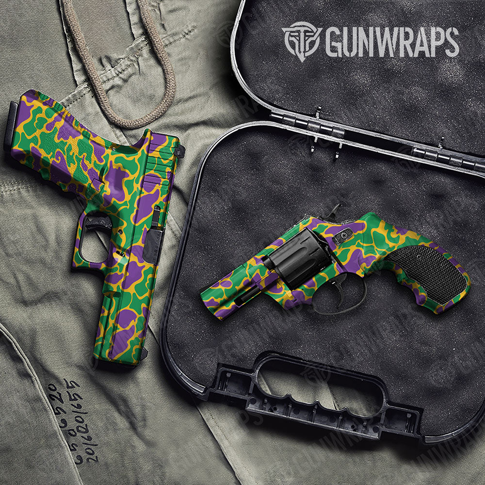 Old School Duck Mardi Gras Handgun Gun Skin Vinyl Wraps