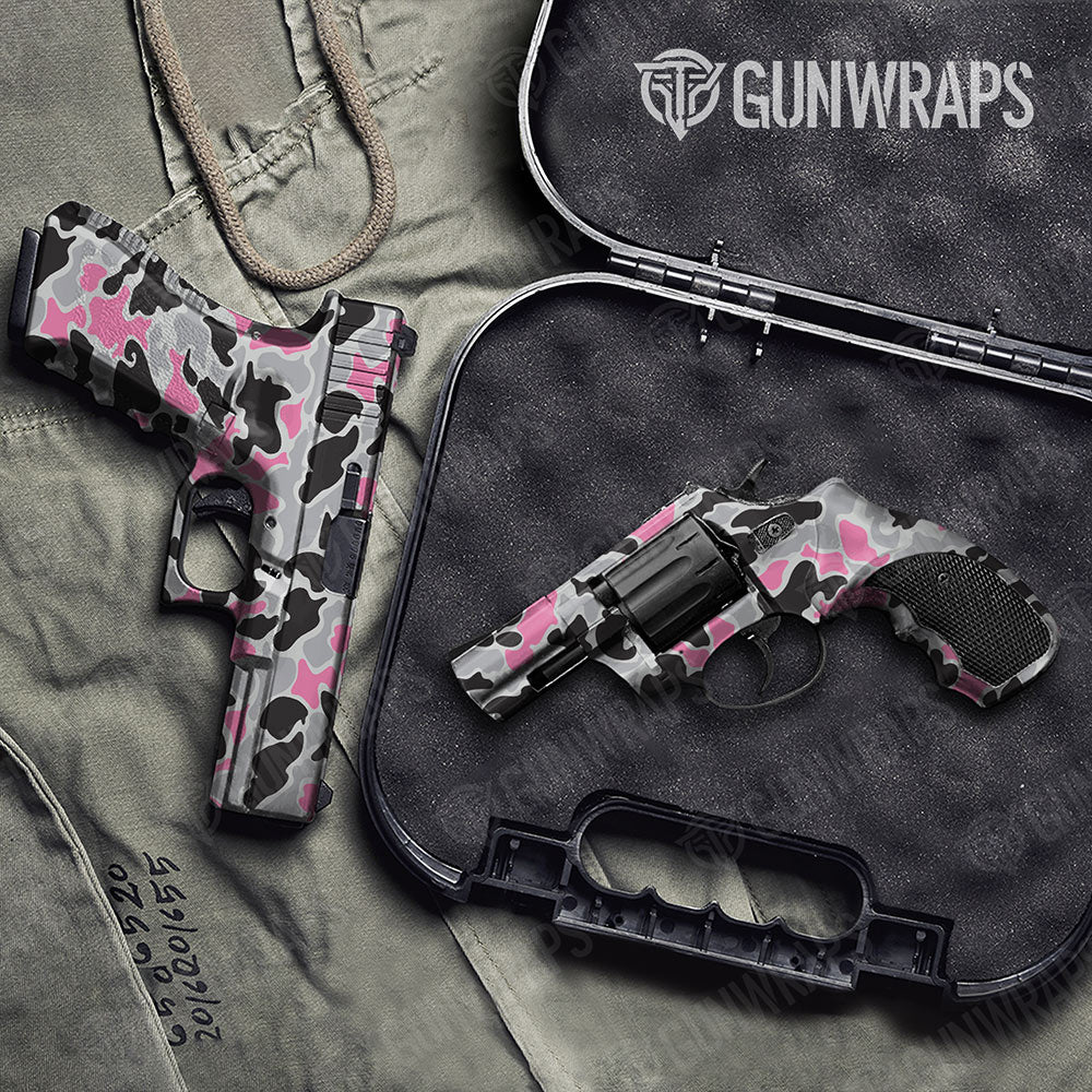 Old School Duck Pink Tiger Handgun Gun Skin Vinyl Wraps