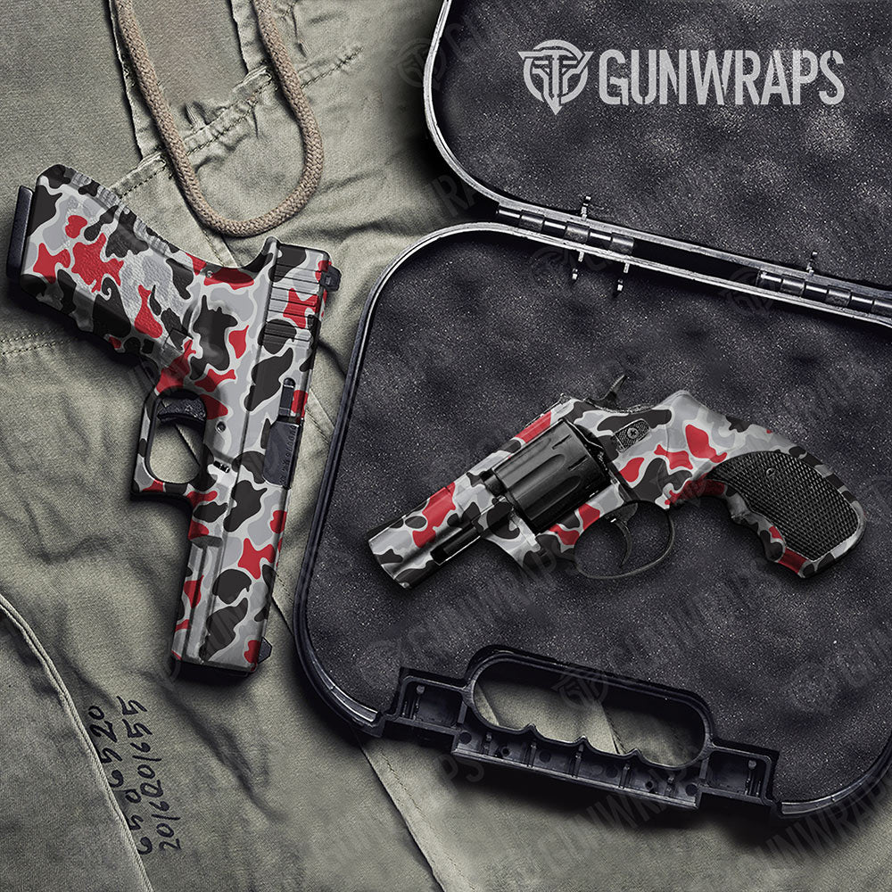 Old School Duck Red Tiger Handgun Gun Skin Vinyl Wraps