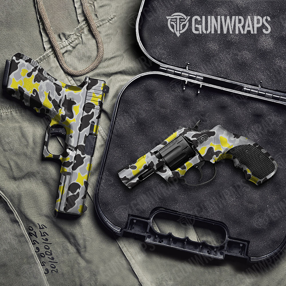 Old School Duck Yellow Tiger Handgun Gun Skin Vinyl Wraps