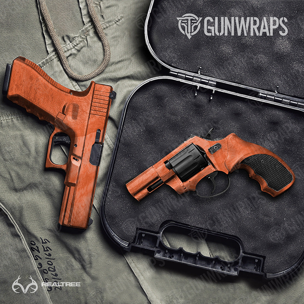 Handgun Realtree Fishing Orange Camo Gun Skin Vinyl Wrap