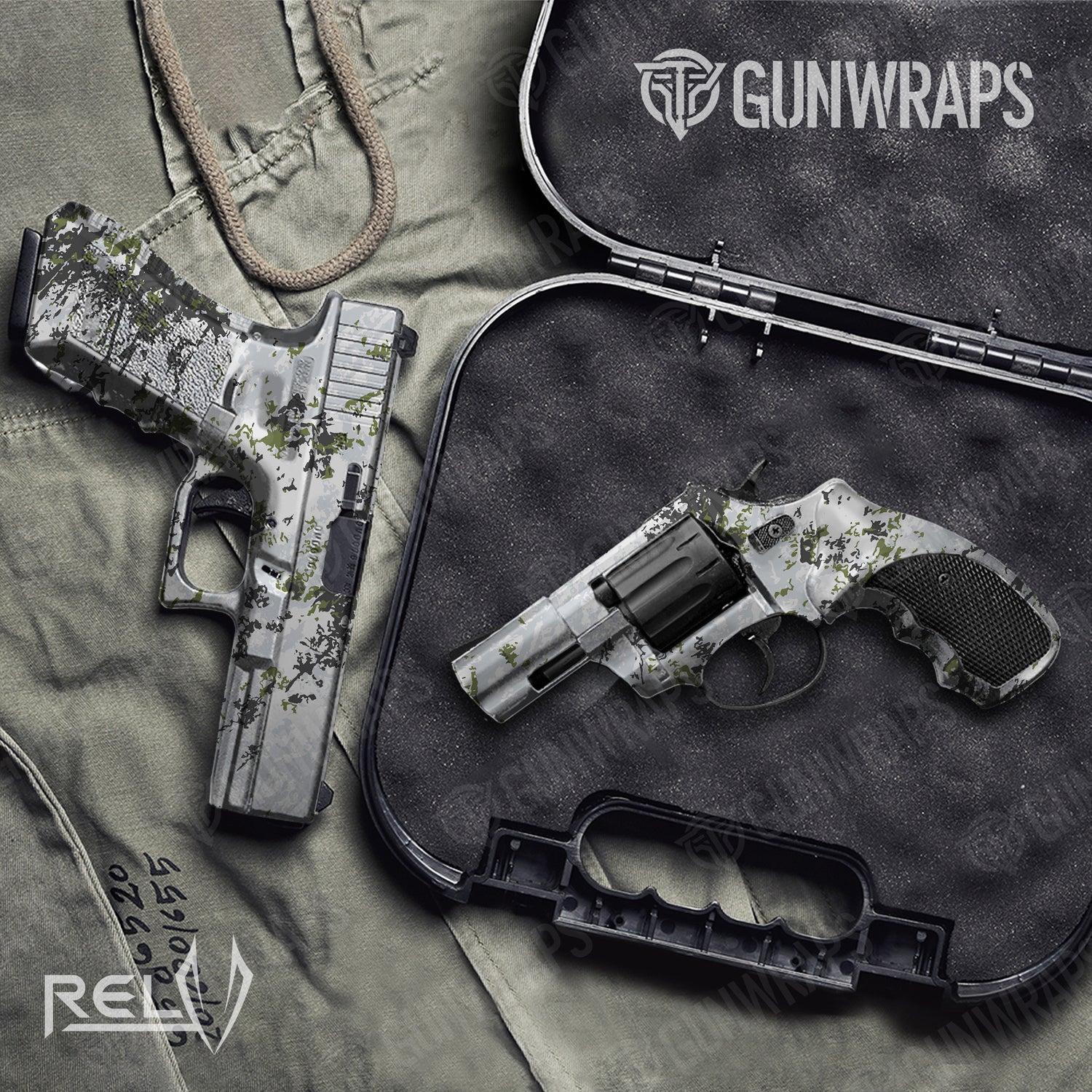 Handgun X1 RELV Timber Wolf Camo Gun Skin Vinyl Wrap
