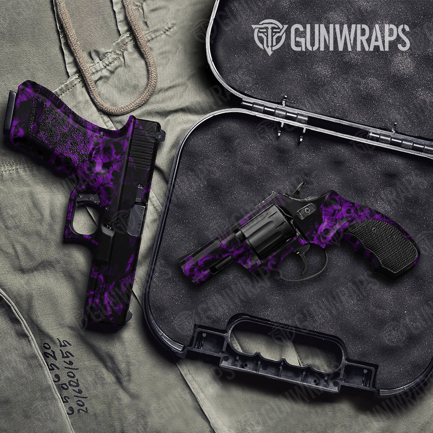 Skull Purple Handgun Gun Skin Vinyl Wraps