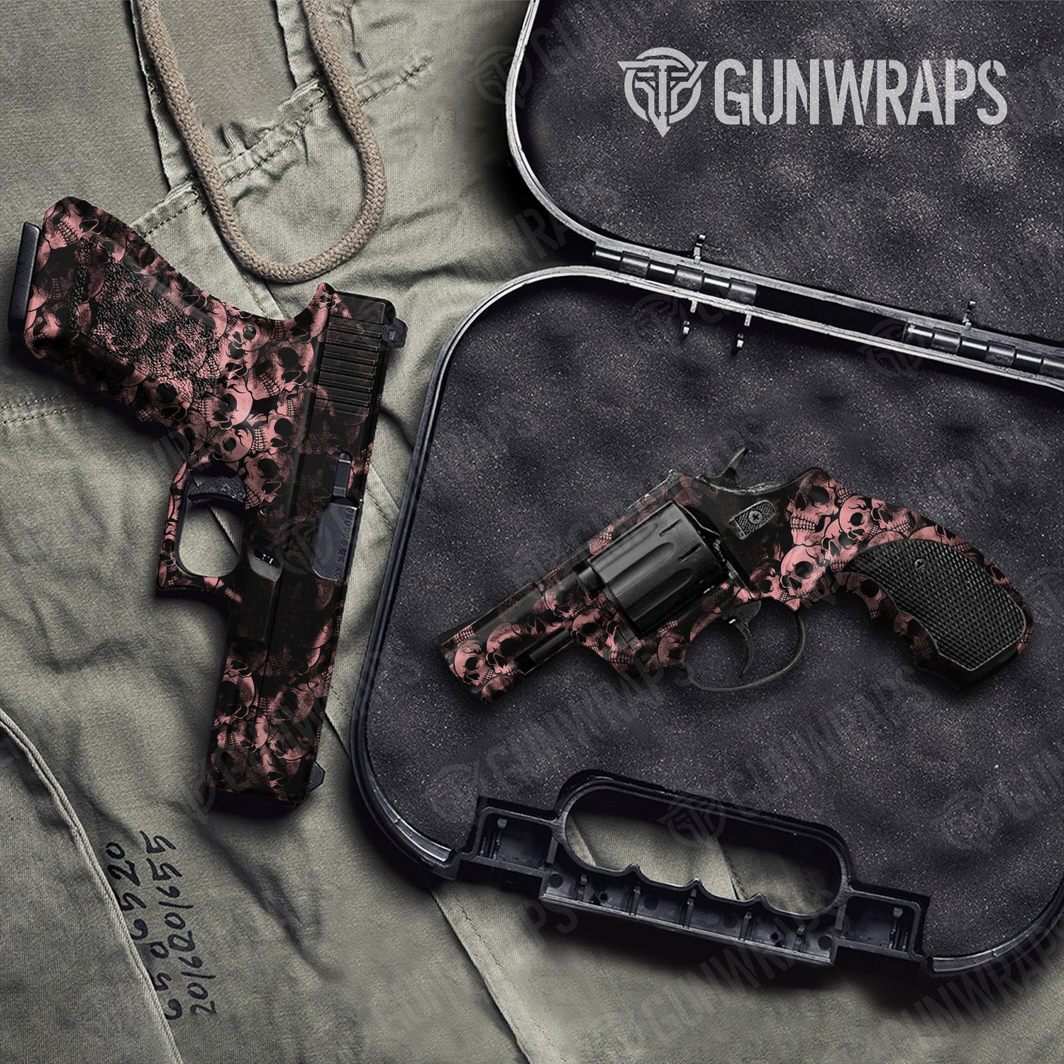 Skull Salmon Handgun Gun Skin Vinyl Wraps