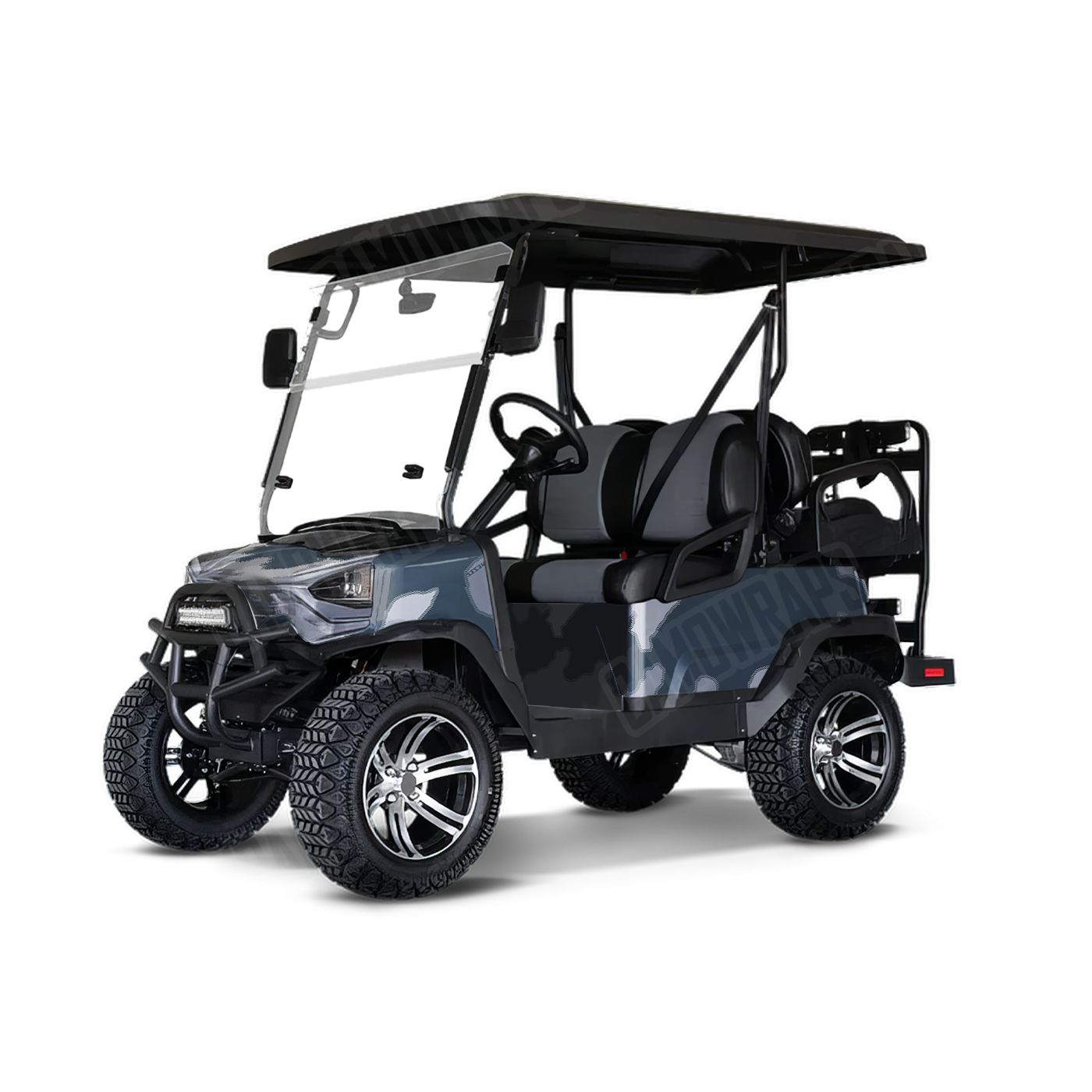 Large Nemesis Night Ops Golf Cart Camo Vinyl Wrap