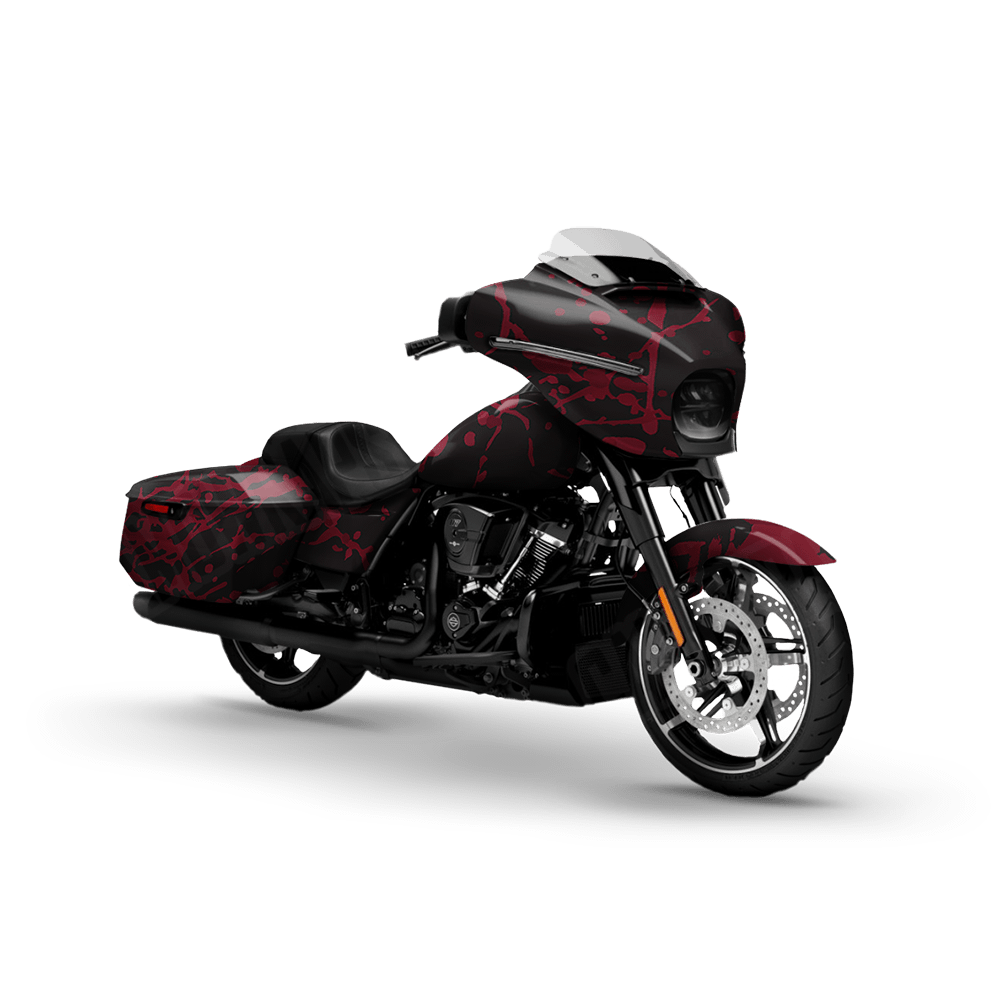 Bloodbath Black Camo Motorcycle Vinyl Wrap