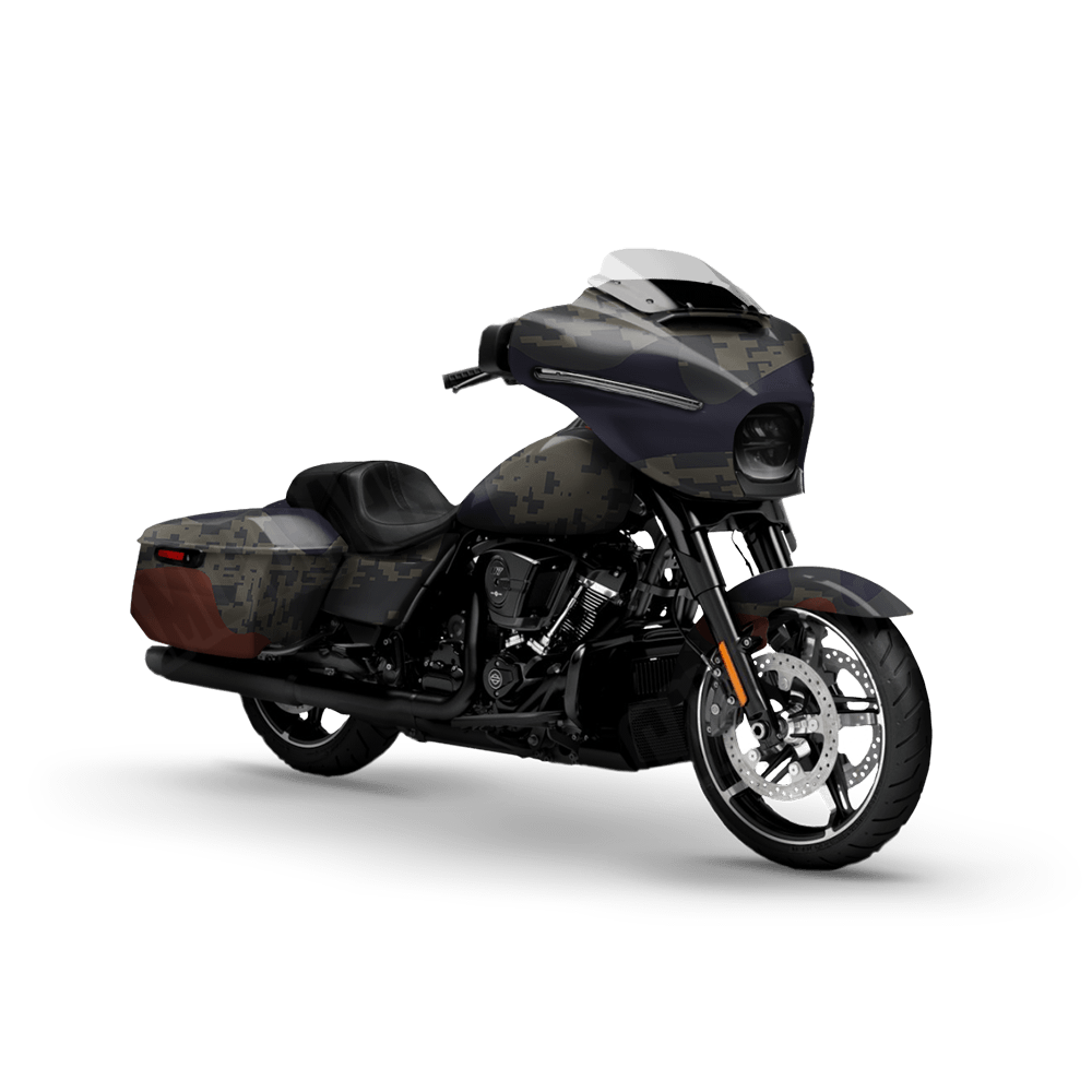Compound Blue Copper Motorcycle Camo Vinyl Wrap
