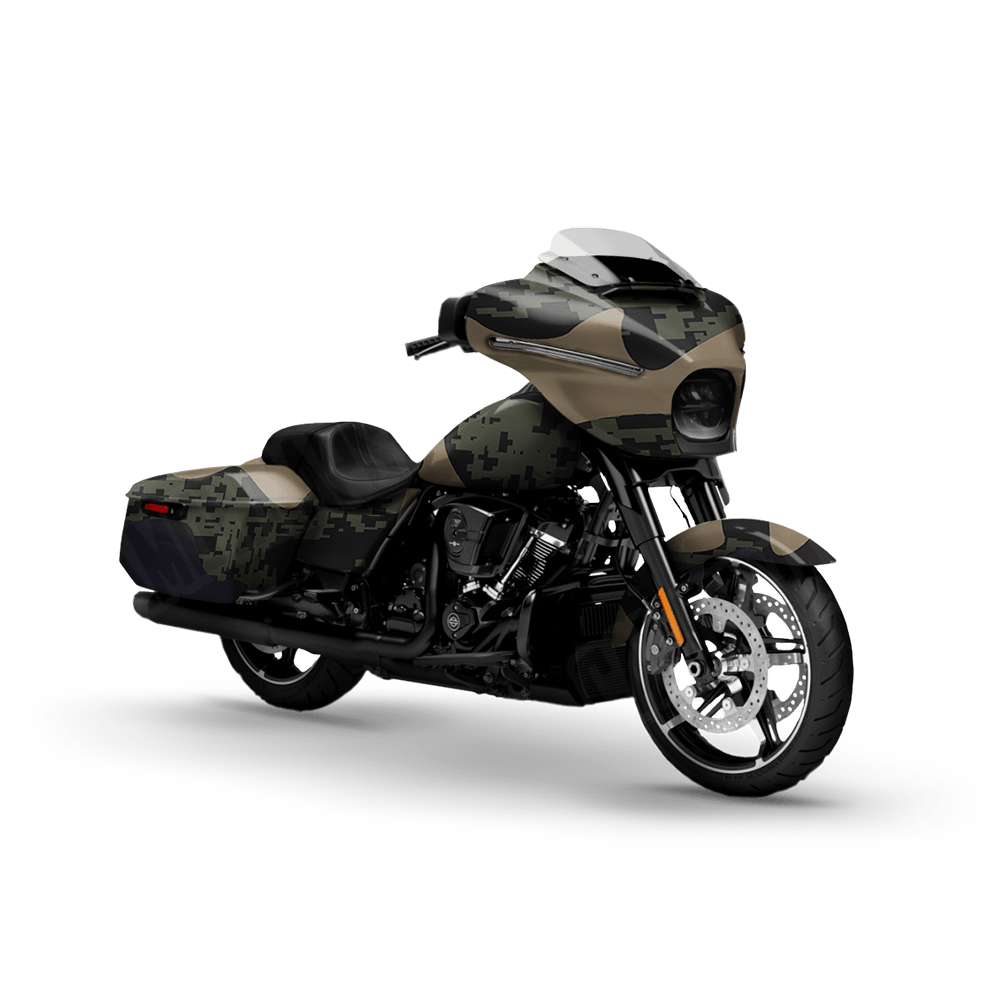 Compound Militant Blue Motorcycle Camo Vinyl Wrap