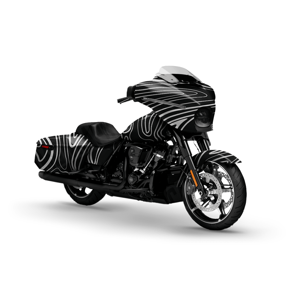 Damascus Black Motorcycle Camo Vinyl Wrap