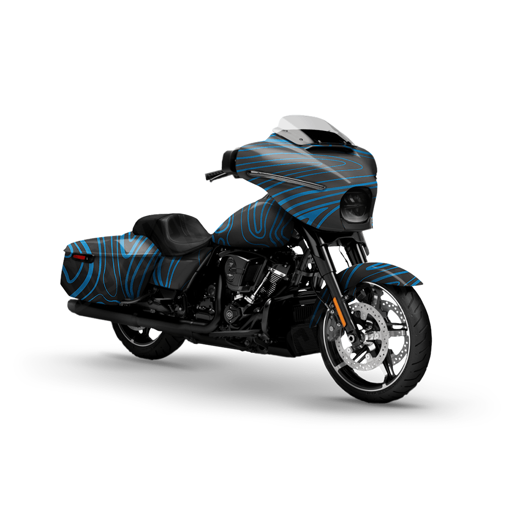 Damascus Blue Motorcycle Camo Vinyl Wrap