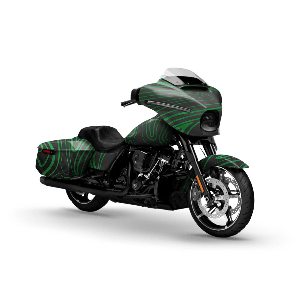 Damascus Green Motorcycle Camo Vinyl Wrap
