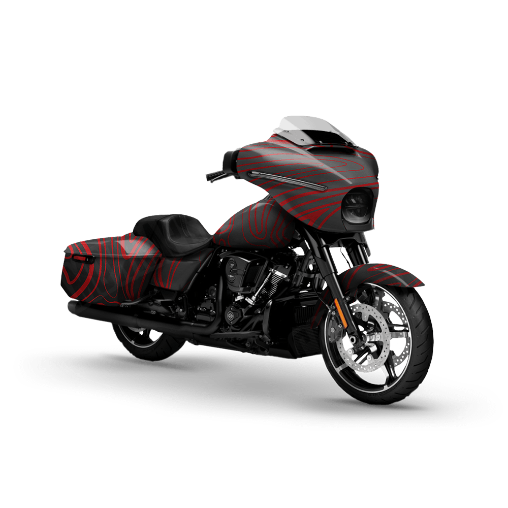 Damascus Red Motorcycle Camo Vinyl Wrap
