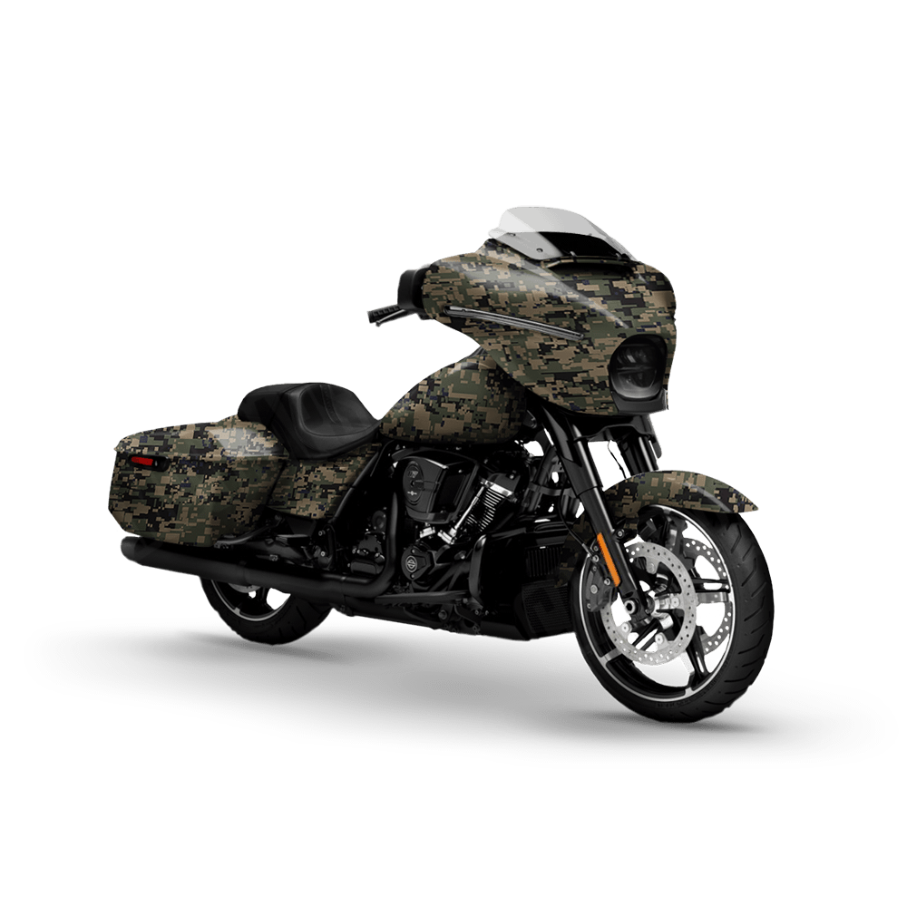 Digital Militant Blue Motorcycle Camo Vinyl Wrap