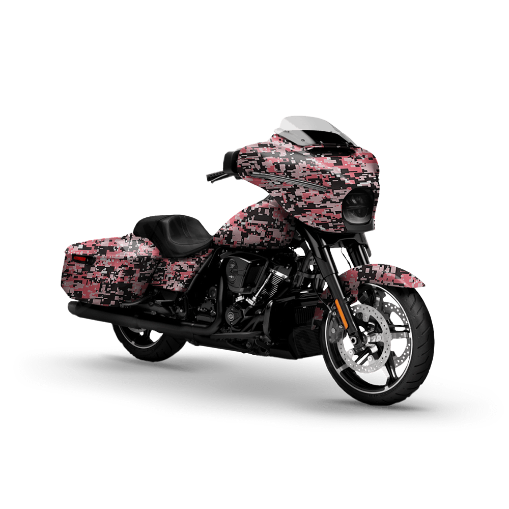Digital Pink Motorcycle Camo Vinyl Wrap