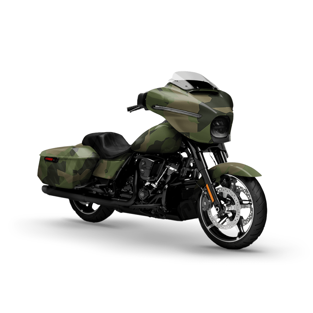 Erratic Army Green Motorcycle Camo Vinyl Wrap