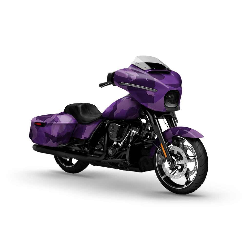 Erratic Elite Purple Motorcycle Camo Vinyl Wrap