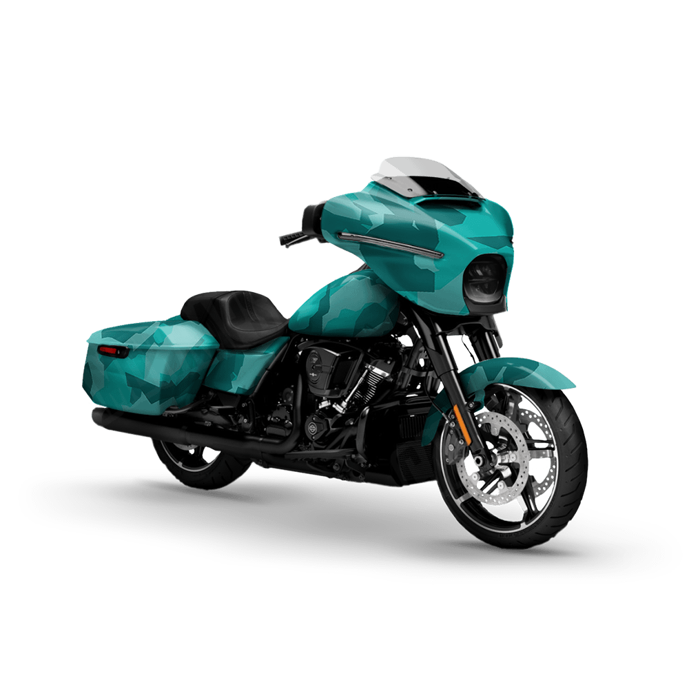 Erratic Elite Tiffany Blue Motorcycle Camo Vinyl Wrap