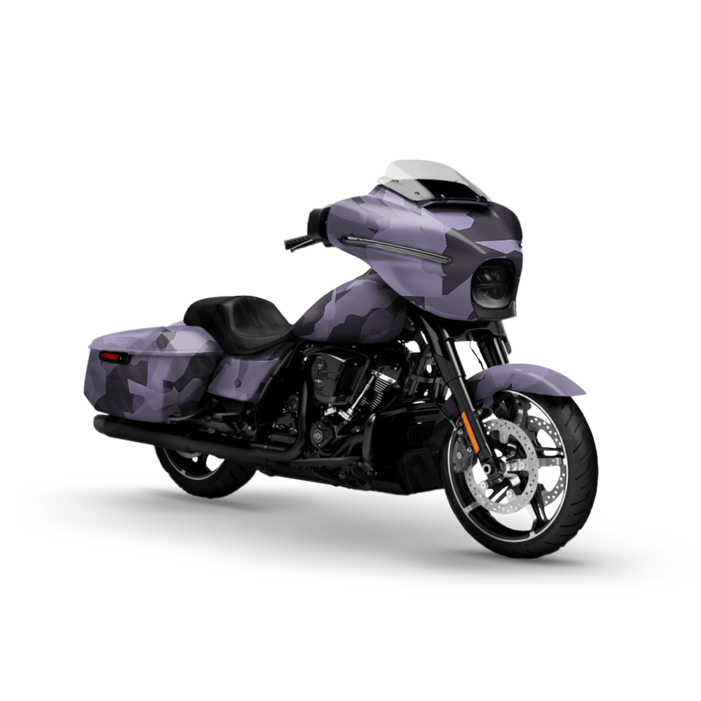 Erratic Lilac Motorcycle Camo Vinyl Wrap
