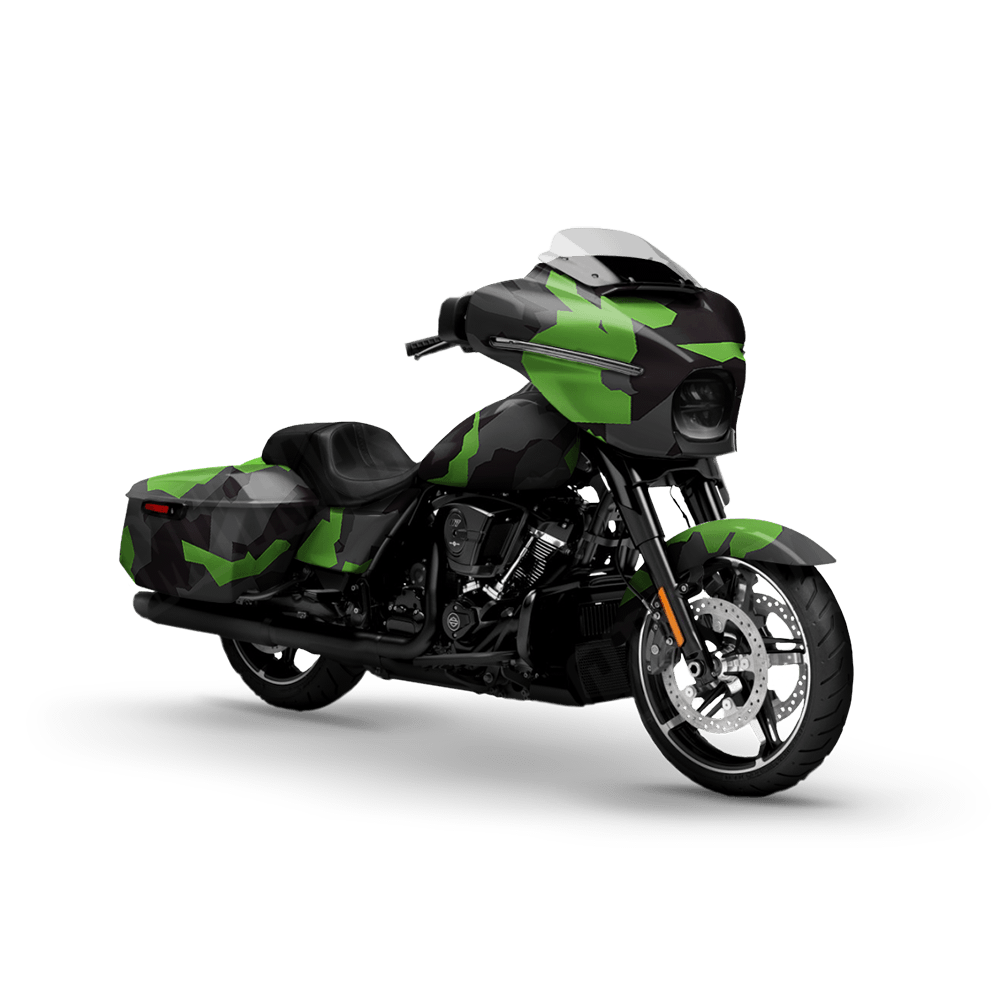 Erratic Metro Green Motorcycle Camo Vinyl Wrap