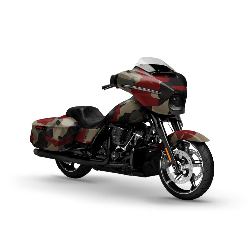Erratic Militant Red Motorcycle Camo Vinyl Wrap