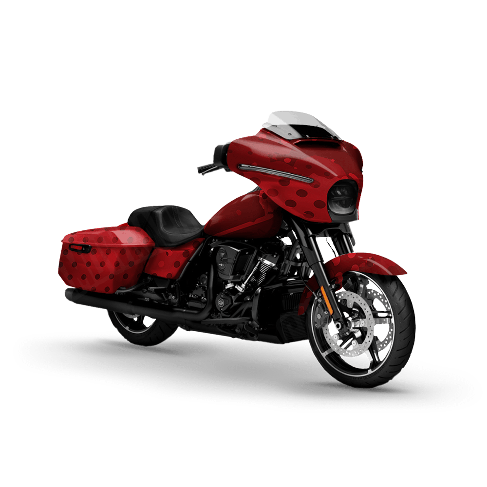 Halftone Splatter Elite Red Motorcycle Camo Vinyl Wrap