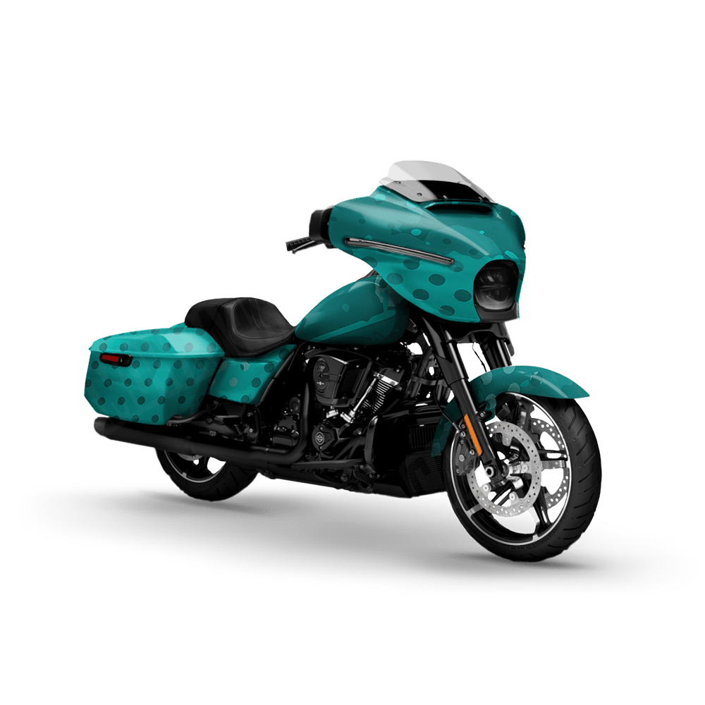 Halftone Splatter Elite Tiffany Blue Motorcycle Camo Vinyl Wrap