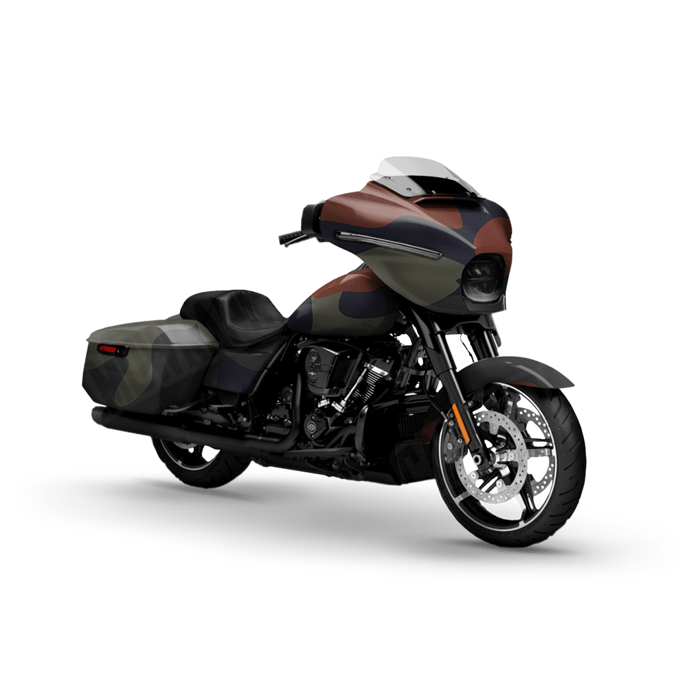 Jumbo Classic Blue Copper Motorcycle Camo Vinyl Wrap