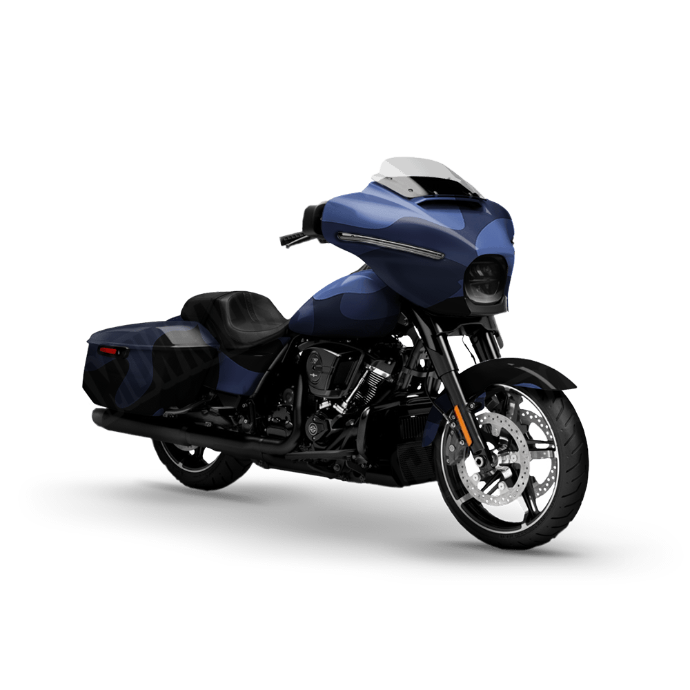 Jumbo Classic Blue Midnight Motorcycle Camo Vinyl Wrap