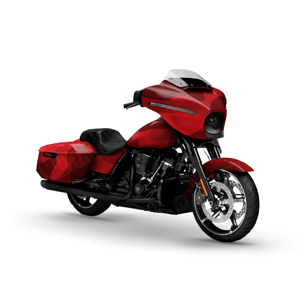Jumbo Classic Elite Red Motorcycle Camo Vinyl Wrap